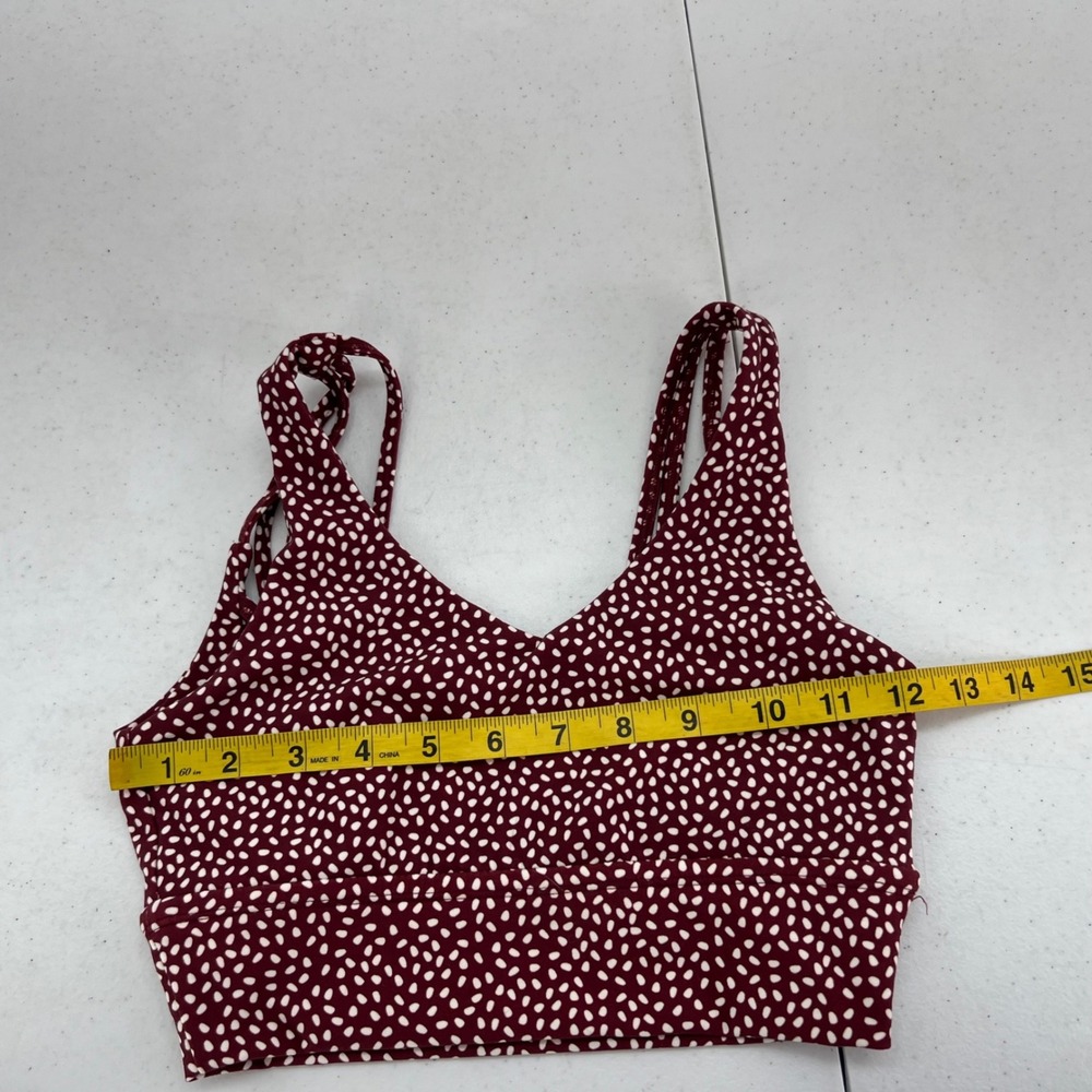 Buffbunny Collection Burgundy Dotted Strappy Cage Back Sports Bra XS Maroon - Picture 5 of 8